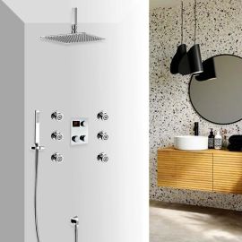 Thermostatic Digital Display Bathroom Rain Showerhead Set