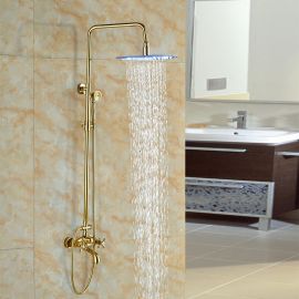 Turin 8 GOLD LED Luxury Rainfall Shower Faucet