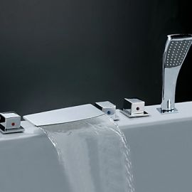 Juno Waterfall Roman Tub faucet with Handheld Shower