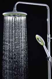 Latest Design 8 Rainfall Waterfall Chrome Finish Shower Faucet Set Bathtub Mixer Tap with Handheld Shower Head