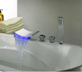 Bathtub faucets - Waterfall LED Bathtub Sink Faucet