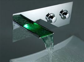 LED Waterfall Faucet with Brass Chrome Finish