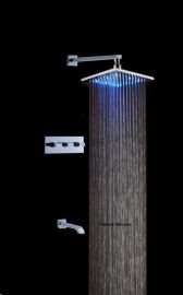 LED Shower Set with Diverter, Mixer and LED Spout