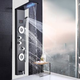 LED Temperature Display Bathroom Shower Panel with Hand Shower 
