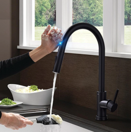 Matte Black Kitchen Faucet Sensitive Smart Touch Control Faucet Mixer Tap
