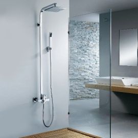 Melo Chrome Finish Wall Mount Shower Set with Handheld Shower