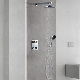 Modern Bathroom Display Wall Mount Brass Chrome Finish Round Shower Head Set