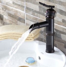New Dark Bamboo Shape Oil Rubbed Bronze Basin Sink Faucet