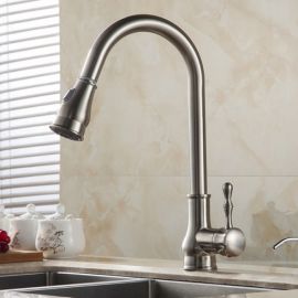 Pull Out Sink Kitchen Mixer Faucet Brushed Nickel  