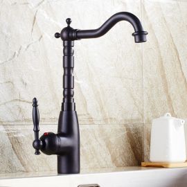 Retro Single Handle Deck Mounted Black Kitchen Vessel Sink Faucet  2