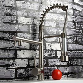 Single Hole Brushed Nickel Kitchen Faucet Tap 3