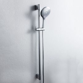 Sliding Bar In Chrome Finish Circle For Bathroom With Shower Head And Flexible Hose