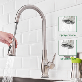 Touch Control Stainless Steel Kitchen Faucet Brushed Nickel