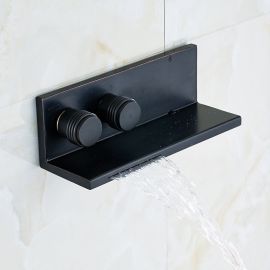 Stylish Classic Oil-Rubbed Bronze Dual Handle Wall Mount Bathtub Faucet