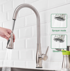 Stainless Steel Touch Control Kitchen Faucets Pull Down 