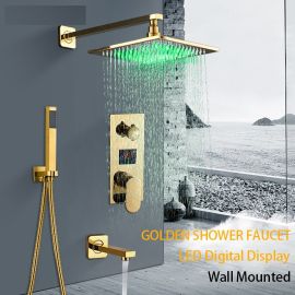 Verona Bathroom Shower Set With Mixer Tap In Gold