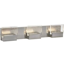 Wall Mount Square Bubble Glass Silver Color LED Bathroom Light