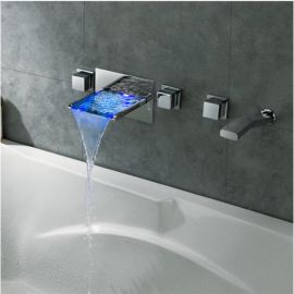Juno Bathroom Bathtub Bath-tub LED Waterfall Faucet with Handshower