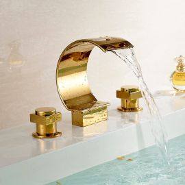 Gold Finish Bathroom Basin Sink Faucet