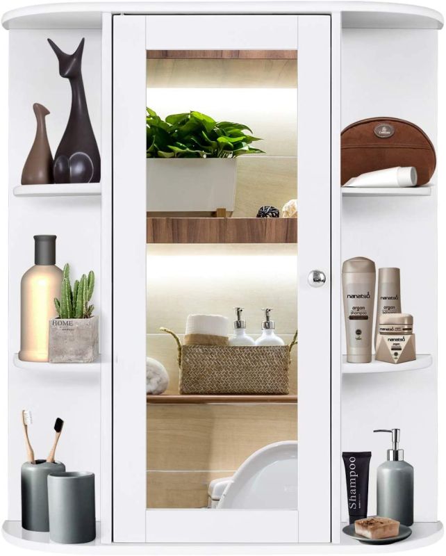 Wall Mounted Bathroom Storage Cabinet Medicine Cabinet with Mirror