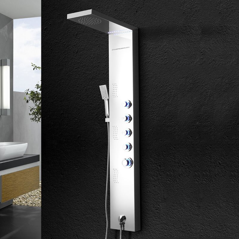 Stainless Steal LED Shower Panel with Hand Held Shower