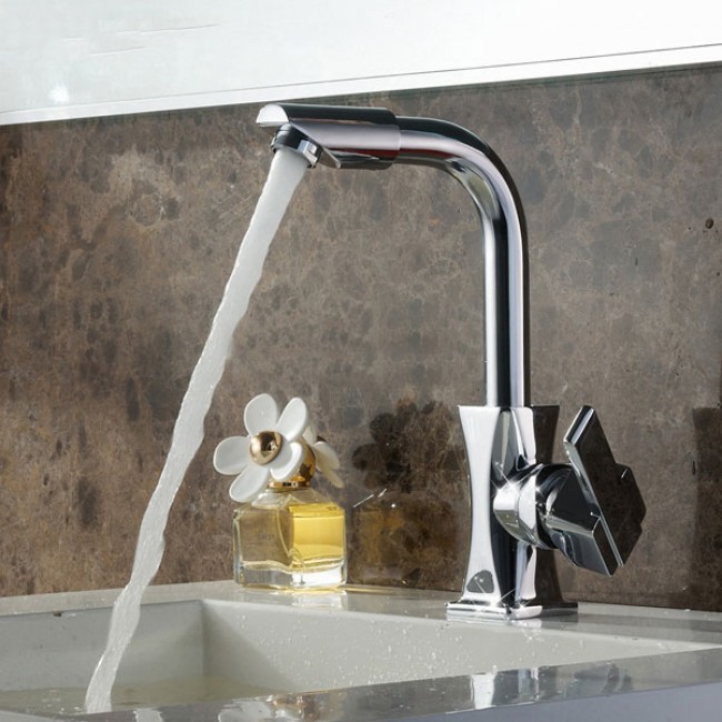 Deck Mounted Thermostatic 360 Rotation Kitchen Tap Faucet