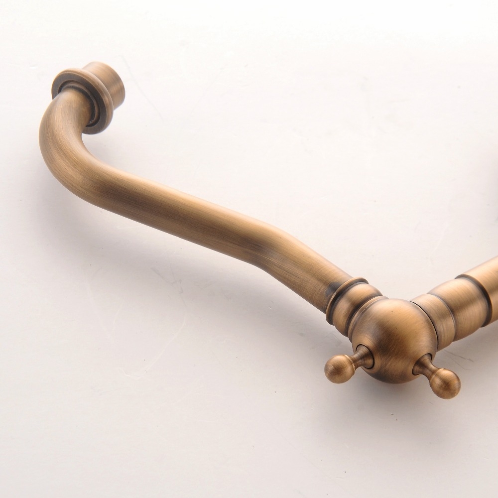 Double Handle Antique Bronze Tall Bathroom Mixer Faucet