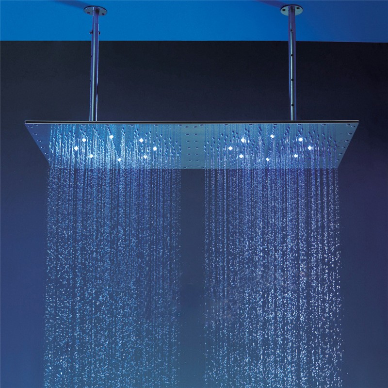 16 32 Luxury Dual Led Rain Shower Head Large Ceiling Mount