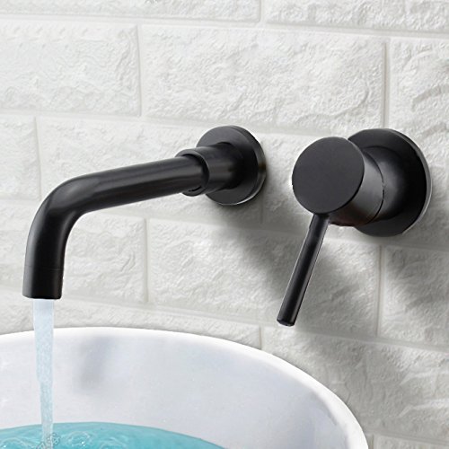 Elisa Solid Brass Modern Wall-Mount Bathroom Sink Faucet