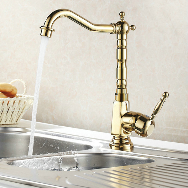 Gold Chrome Finish Kitchen Faucet