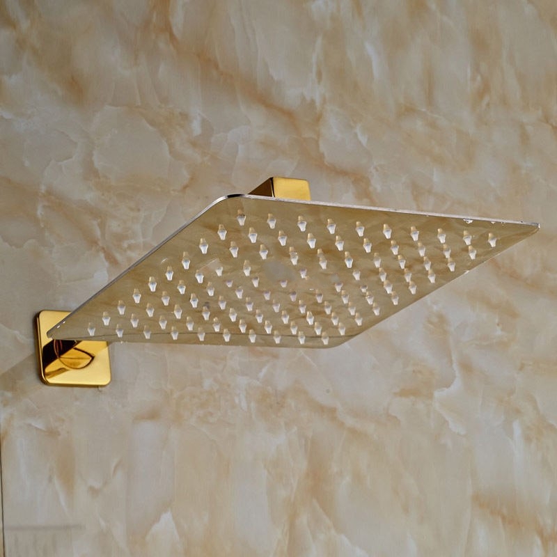 Gold Square Widespread Contemporary 8 Inches Bathroom Shower with Hand-Held Shower