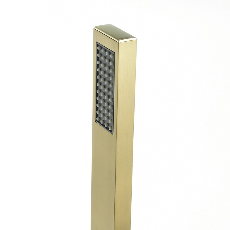 Brushed gold Floor Mount Bathroom Bathtub Faucet and Handheld Shower System