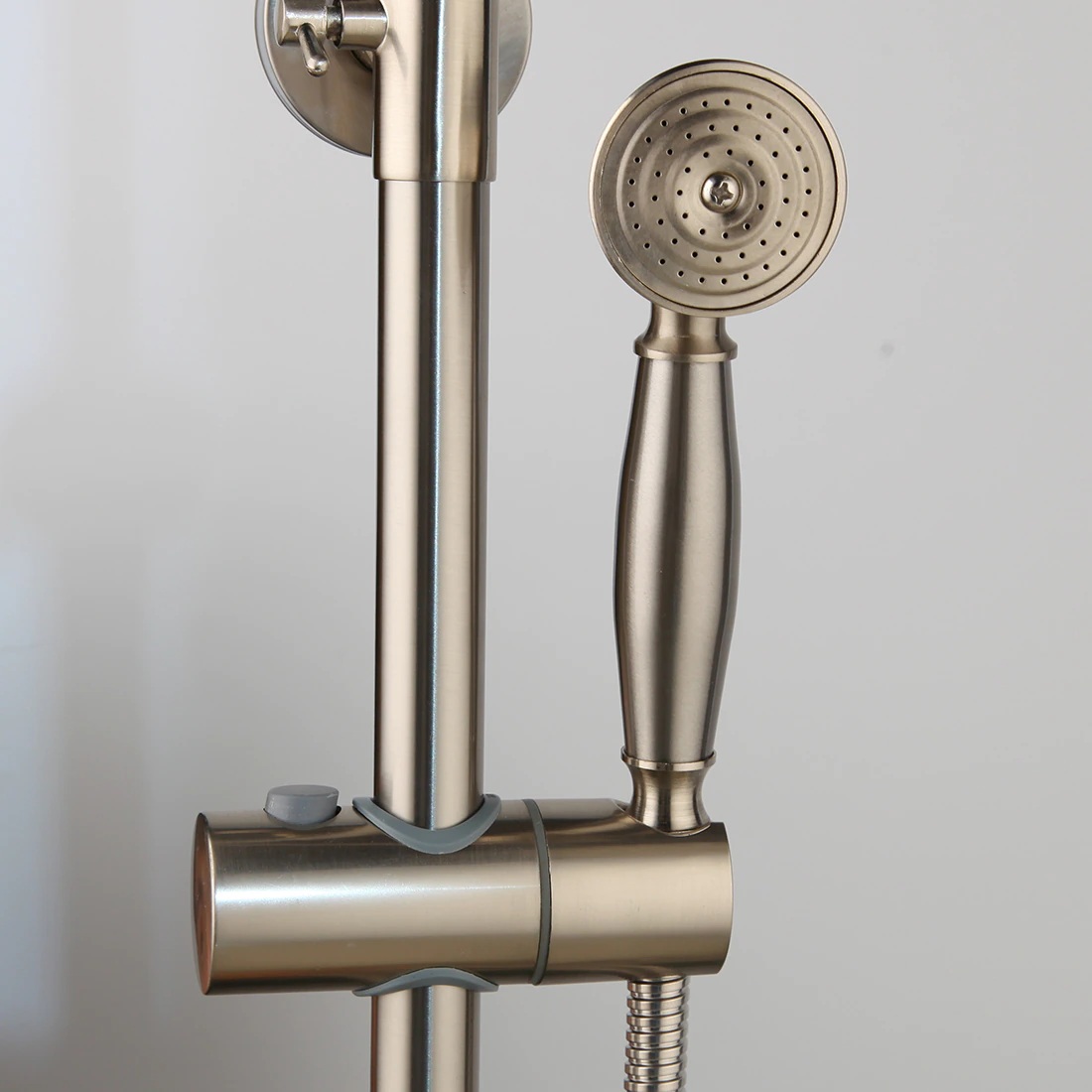 Juno 8 Inch Brushed Nickel Wall Mount 3 Function Rain Shower Head Handheld Spray Bathroom Shower Set