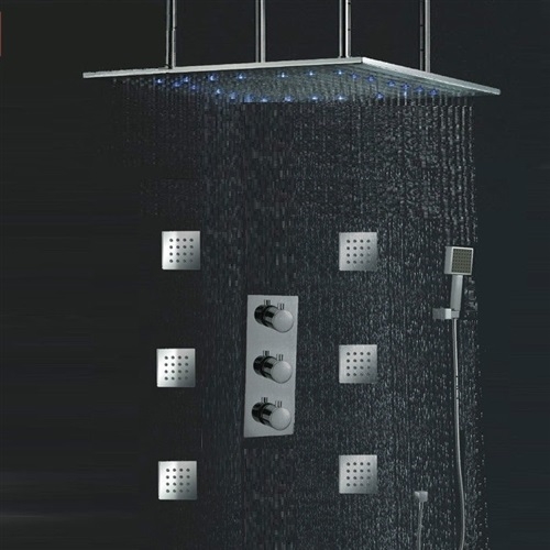 Toulouse 24"LED Rain Shower Head Thermostatic Shower Valve Set