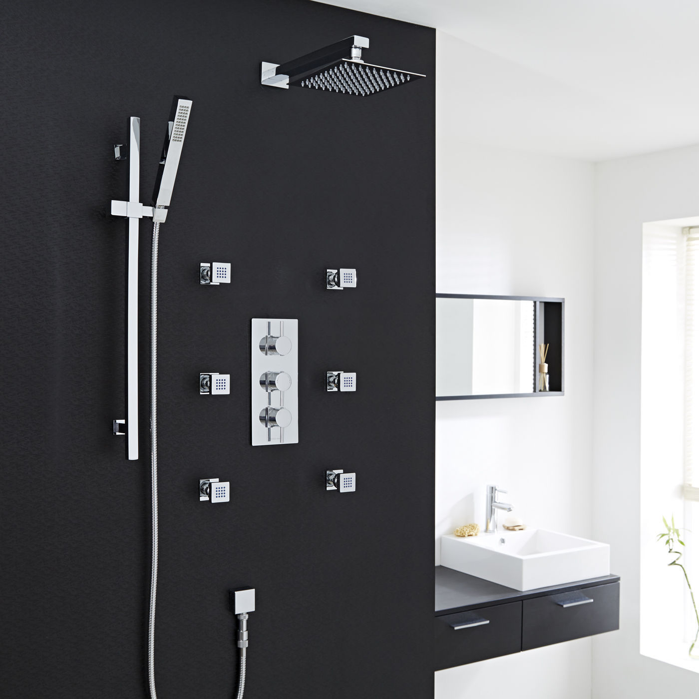 Saint-Étienne Chrome Thermostatic Shower System Set