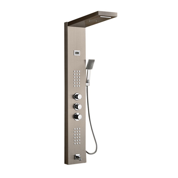 Juno Brushed Nickel Stainless Steel Contemporary Bath Shower Faucets Juno Brushed Nickel Stainless Steel Contemporary Bath Shower Faucets