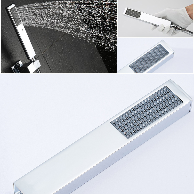 Juno Featured Waterfall & Rainfall Shower Head With Thermostatic Mixer Valve & Handheld Shower