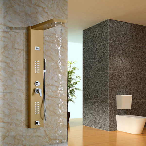 Juno Golden Brass Stainless Steel Contemporary Bath Shower Faucets