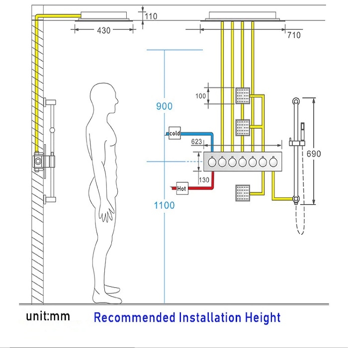 Juno 7 Knob & Touch Screen Shower Set