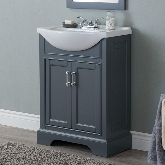 Juno 24 Dark Gray Bathroom Vanity Set - Dark Gray Bathroom Sink