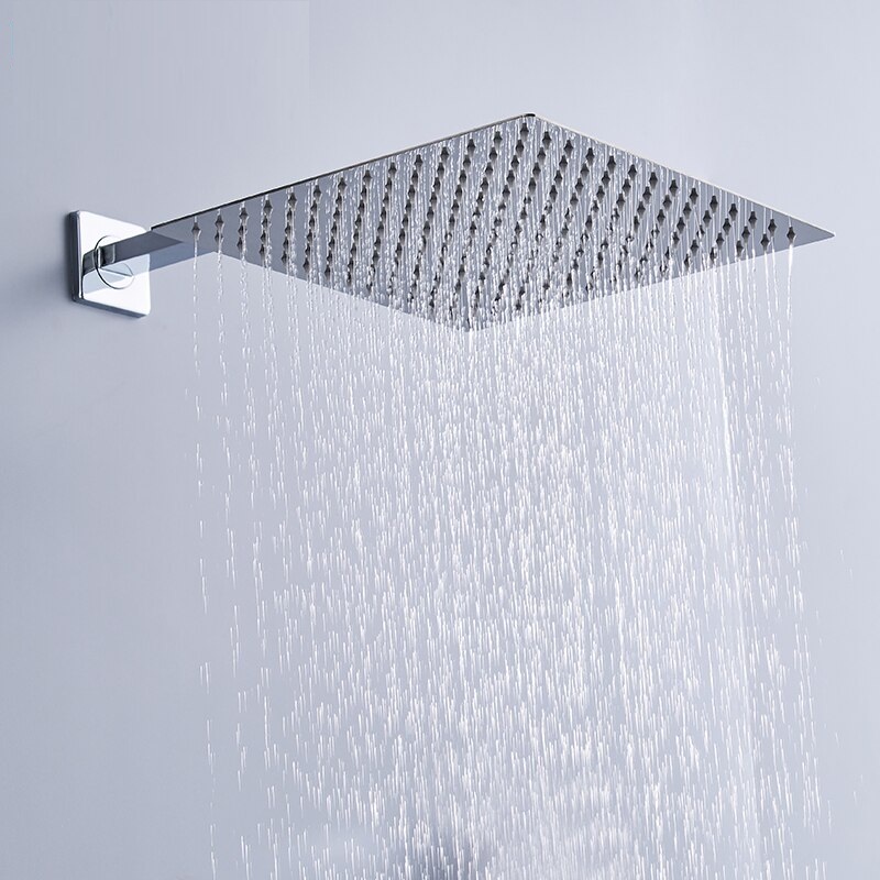 Juno Modern 10" Rainfall Shower Head With Hot Cold Mixer and Handheld Shower