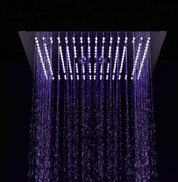 Juno Square 16" Water LED Rainfall Ceiling Showerhead
