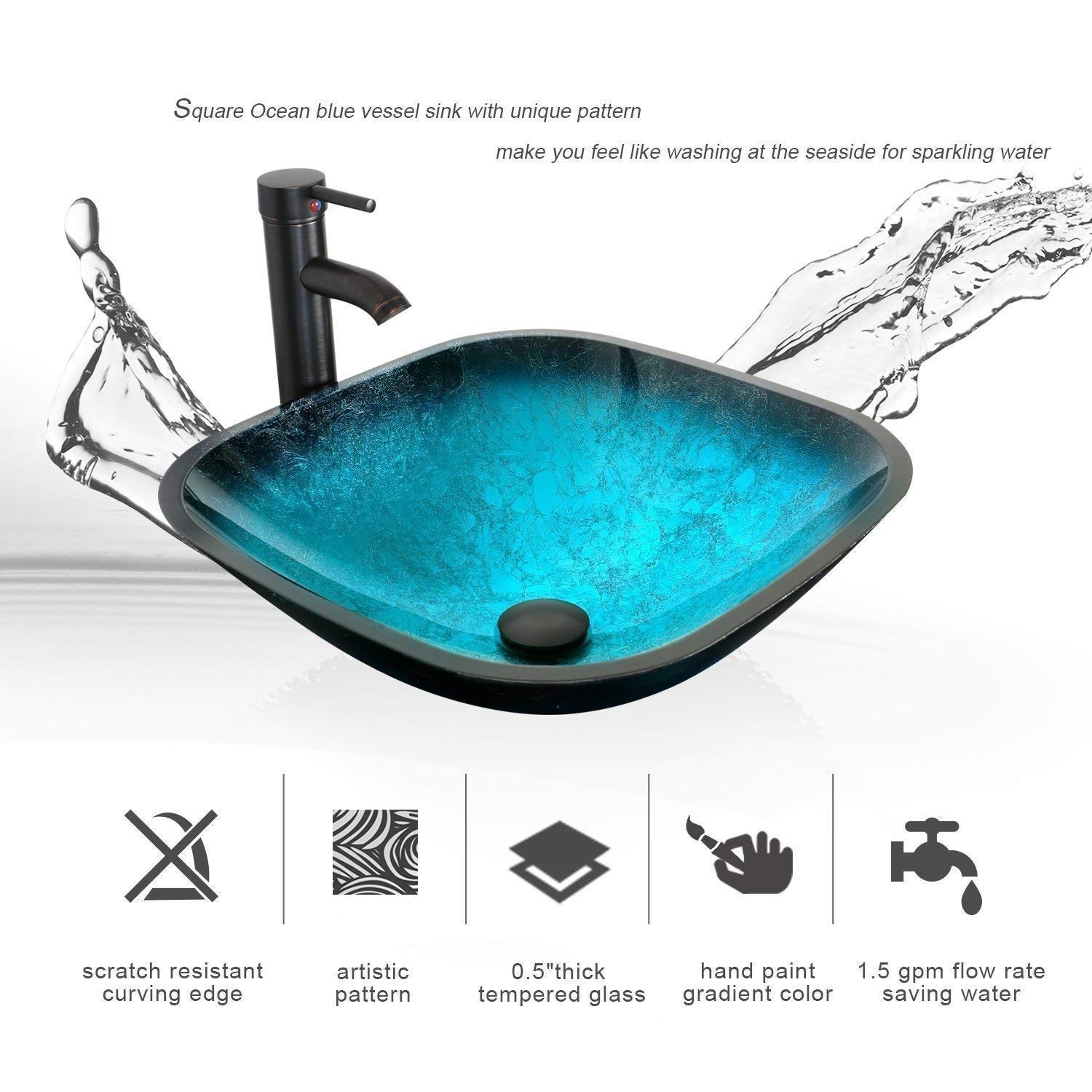 Juno Square Turquoise Vanity Set