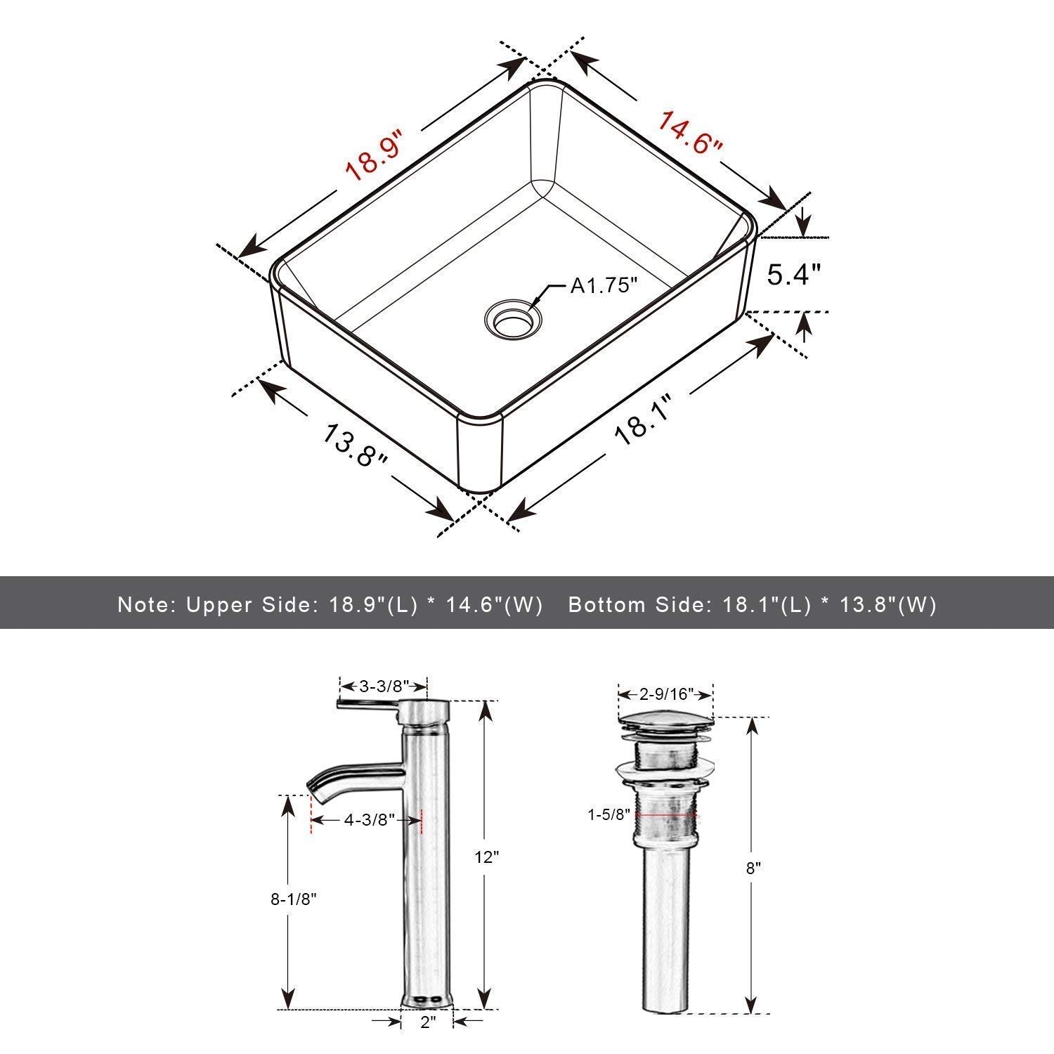 Juno White Rectangular Vanity Set
