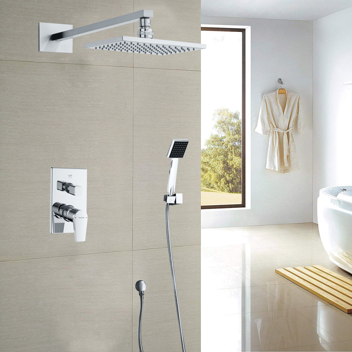 Juno Chrome Square Shower Head