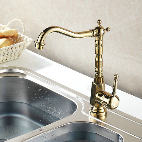 Gold Chrome Finish Kitchen Faucet