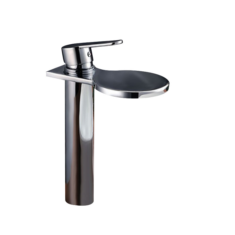 Kylie Deck Mounted Waterfall Chrome Finish Bathroom Sink Faucet