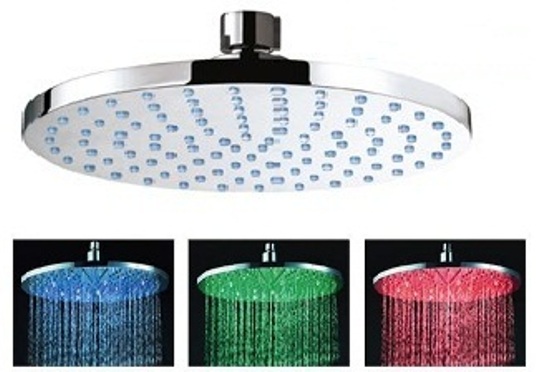 Round Color Changing LED Rain Shower Head