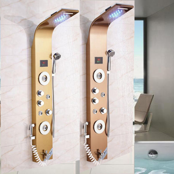 LED Shower Column Massage Jets With Hand Shower Set