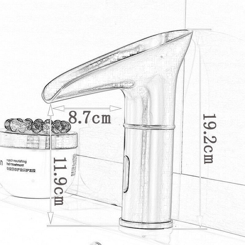 LED Spout Brushed Nickel Automatic Sensor Bathroom Sink Faucet